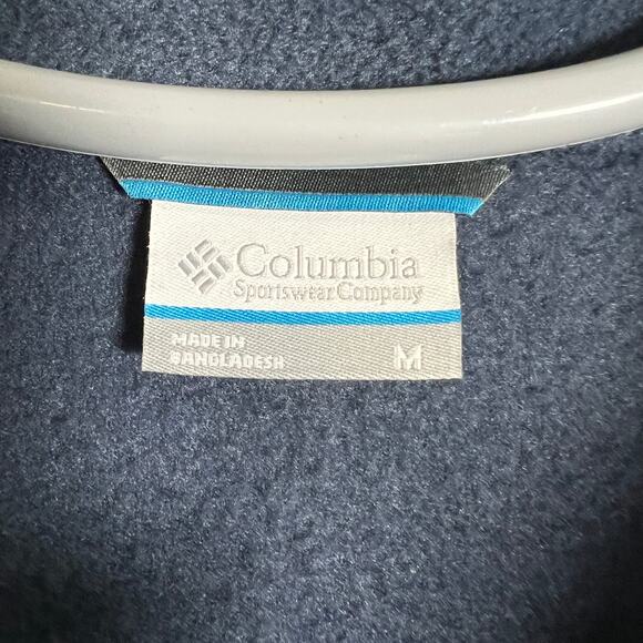 Columbia 1/4 Zip Fleece Medium Navy Pullover Long Sleeve Mock Neck Sweater Mens - Picture 5 of 5